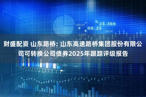 财盛配资 山东路桥: 山东高速路桥集团股份有限公司可转换公司债券2025年跟踪评级报告